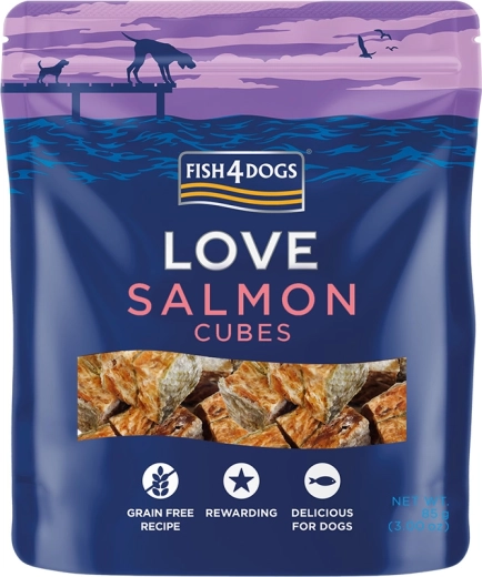 Fish4Dogs pamlsky pro psy s lososem Love kostky 85 g
