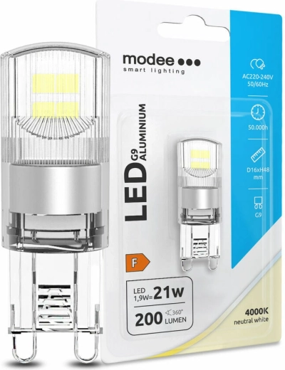 LED žárovka G9 hliníková 1,9 W neutrální bílá MODEE