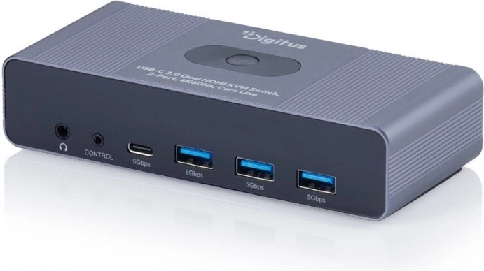 Digitus KVM přepínač HDMI pro 2 počítače a 2 monitory s USB a zvukem