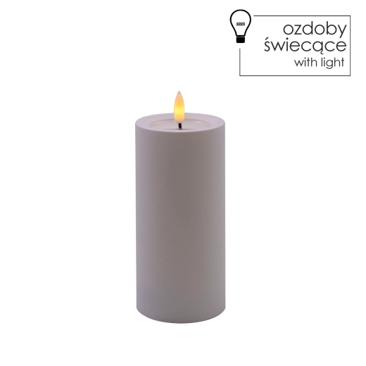 LED svíčka bílá 7 × 15 cm s blikajícím plamenem