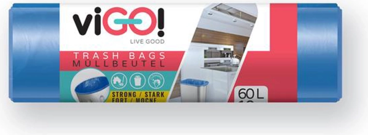 Pytle na odpad LDPE 60 l modré VIGO (10 ks, 60 × 80 cm)