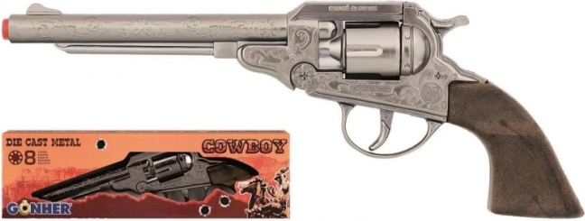 Kovový kovbojský revolver na 8 ran GONHER