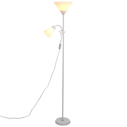 Stojací lampa RENEW FORCE 2v1 s lampičkou na čtení, E27, 175–180 cm, bílá