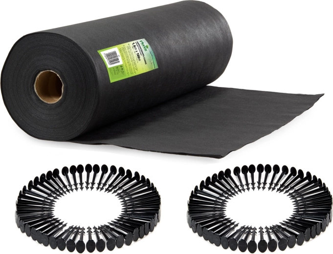 Zahradní agrotextilie 1,6 × 100 m + 100 kotevních kolíků PLONOS