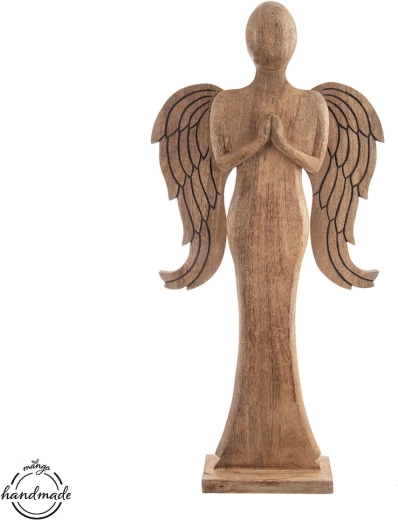 Dřevěný anděl z mangového dřeva 77,5 cm