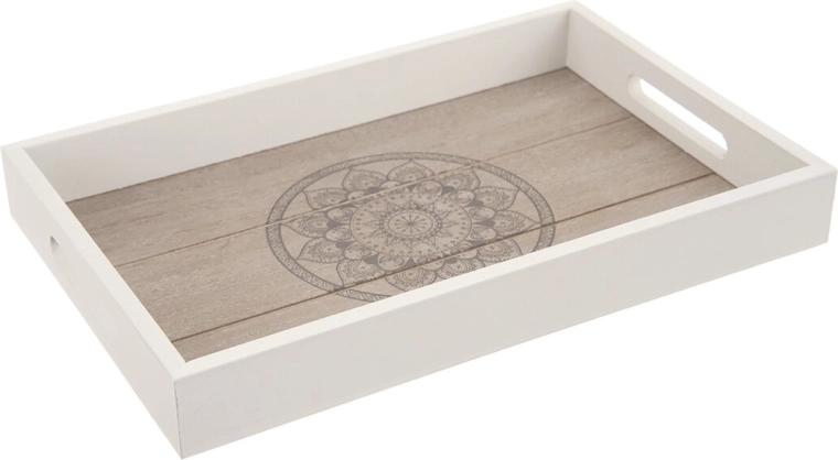 Dřevěný servírovací tác Mandala 30 × 20 cm