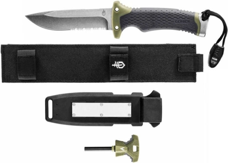 Gerber Ultimate Survival – nůž na přežití 12 cm se Stonewash úpravou a pouzdrem