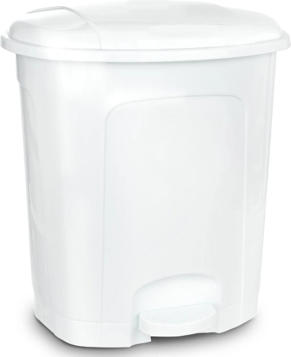 Plastový odpadkový koš s pedálem 50 l bílý