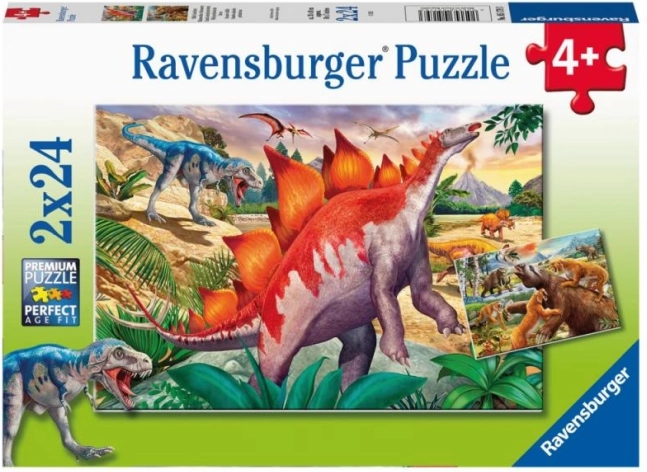 Ravensburger svět dinosaurů puzzle 2×24 dílků