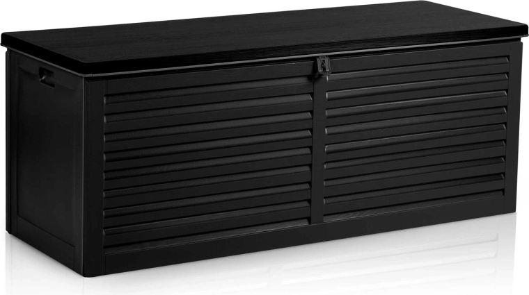 Zahradní úložný box 390 l černý s plynovými písty