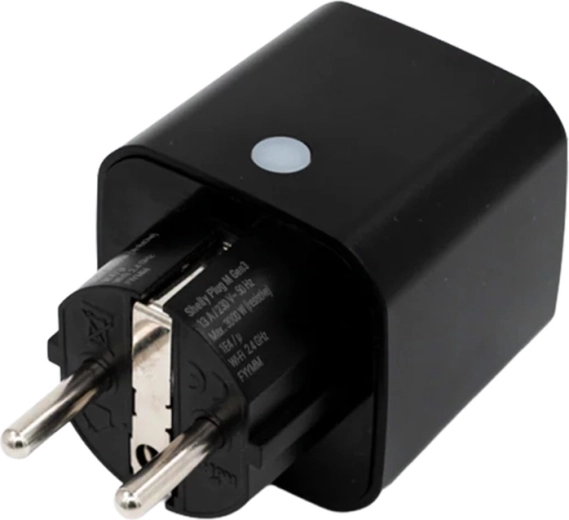 chytrá zásuvka shelly plug m gen3 matter 13a, černá