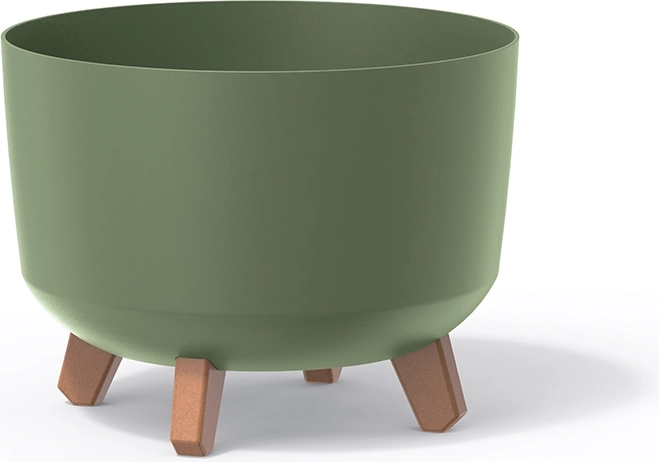 Květináč na nožičkách Gracia Standard 28,5 cm – zemitě zelený