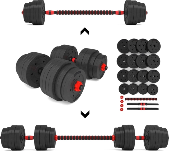 Nakládací sada činek 40 kg s možností spojení do osy