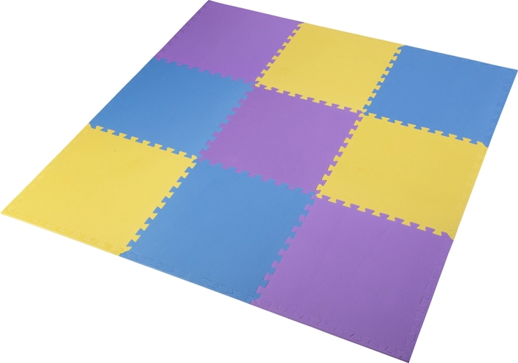 Ochranná puzzle podložka z EVA pěny žluto‑modro‑fialová