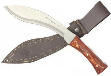 Muela kukri nůž do přírody 26 cm, dřevo Pakka, kožené pouzdro