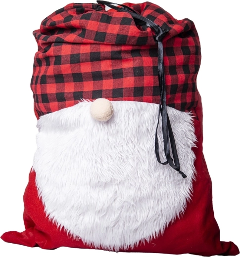 Vánoční pytel na dárky z polyesteru 87 × 56 cm s motivem Santa vousů