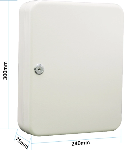 Skříňka na klíče pro 93 klíčů, šedá, 300 × 240 × 75 mm