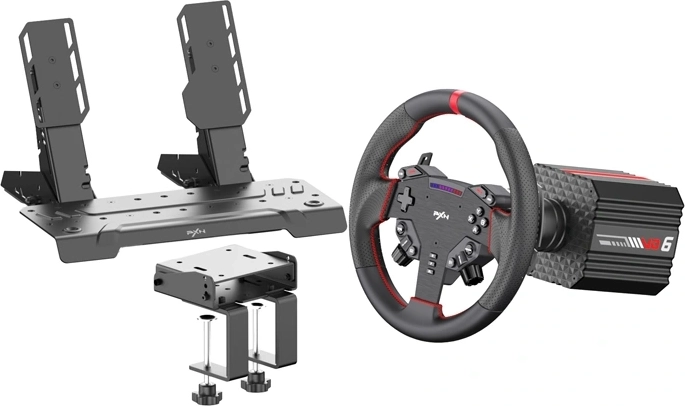 Sada závodního simulátoru PXN VD6 s direct drive volantem a pedály