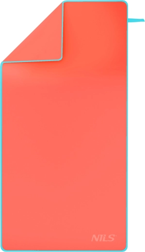 Mikrovláknový rychleschnoucí ručník NILS Camp NCR11, korálový/modrozelený