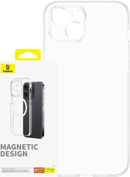 Magnetické pouzdro Baseus OS-Lucent pro iPhone 15 Plus průhledné