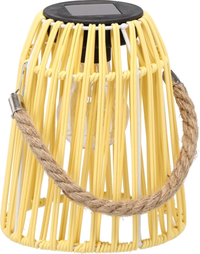 Solární zahradní lampion žlutý 18 cm s LED