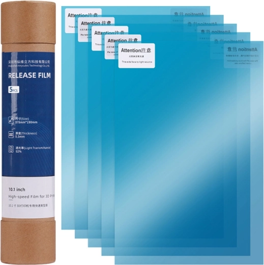 Rychlovýměnitelná FEP fólie 10,1" pro Anycubic Photon Mono M5s / M5s Pro / M7 / M7 Pro (5 ks)