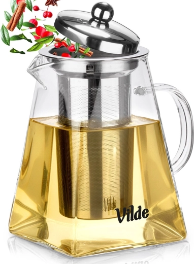 Skleněná konvice s nerezovým čajovým filtrem 920 ml