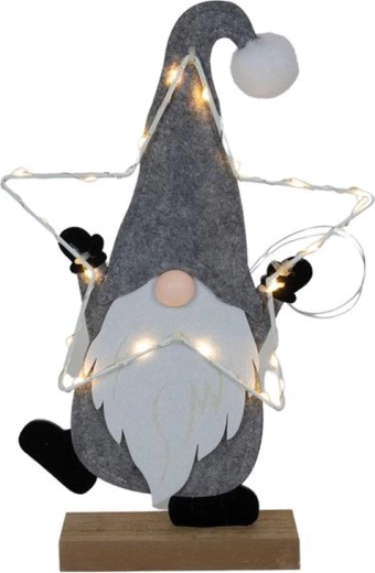 Plstěná figurka Santa 35 cm s LED světýlky