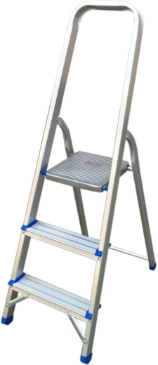 Hliníkové skládací schůdky 3 stupně, výška plošiny 630 mm, nosnost 120 kg