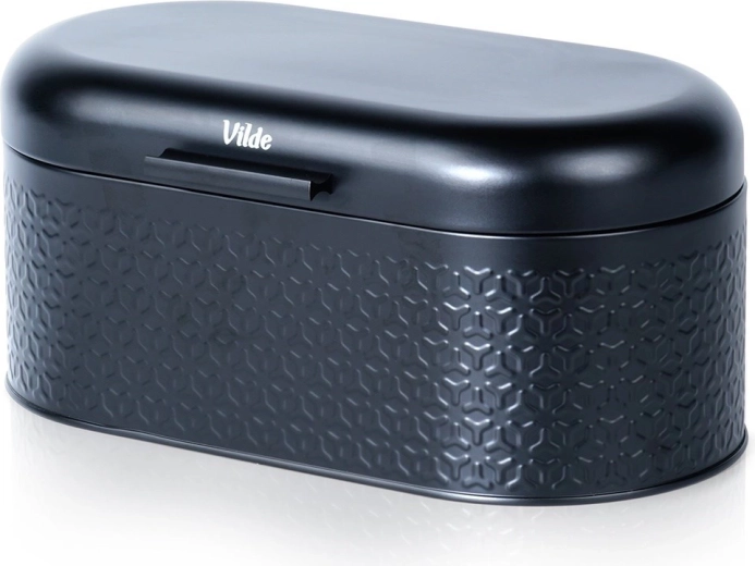 Ocelový chlebník černý 34 × 20 × 15 cm Vilde