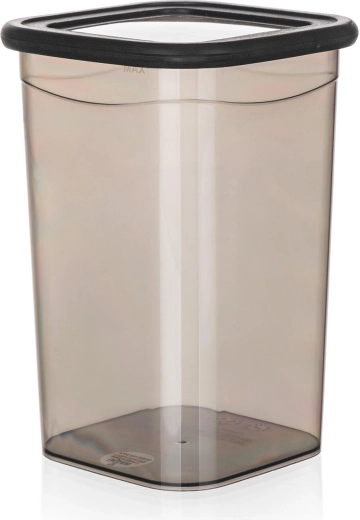 Čtvercová kuchyňská dóza LISSA 1,2 l, kouřová