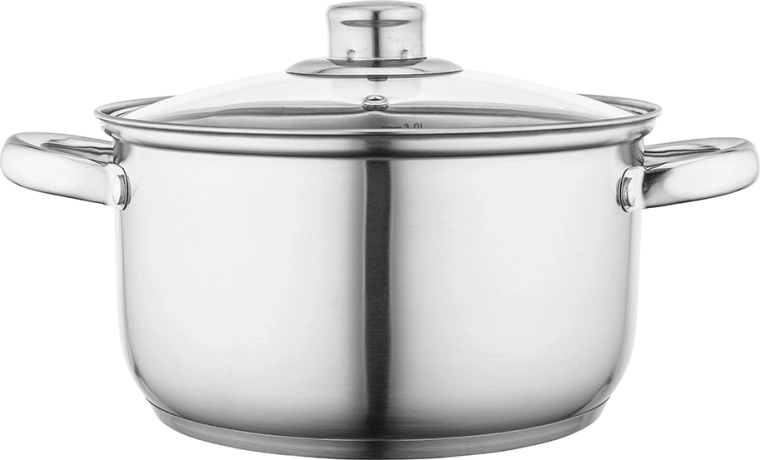 Nerezový hrnec Fabio 20 cm, 3,6 l se skleněnou poklicí