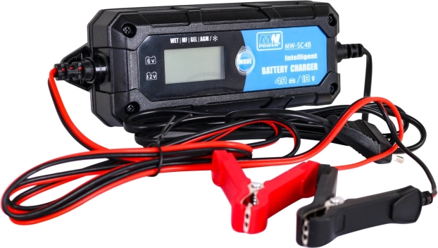 Inteligentní nabíječka autobaterií s LCD 6V/12V, 1A/4A, pro WET, GEL a AGM