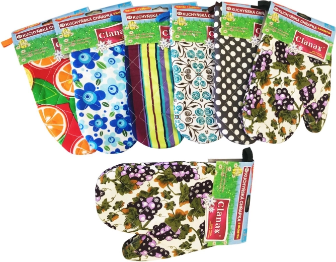 Kuchyňská chňapka s magnetem a poutkem – mix motivů