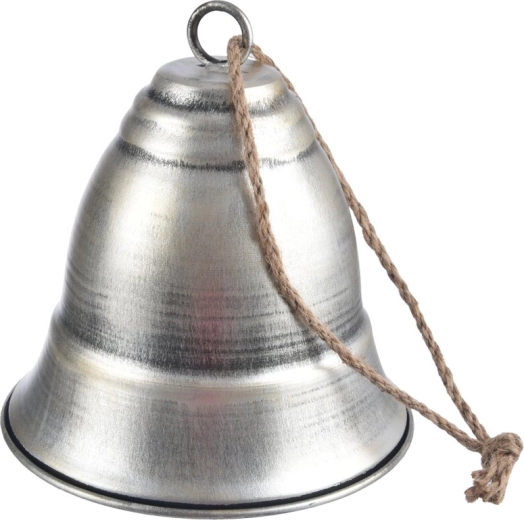 Závěsný kovový zvonek hnědý antik 19 cm