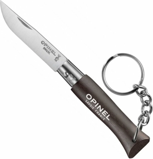 Opinel N°04 přívěsek na klíče – kapesní nůž 5 cm, černý, bukové dřevo