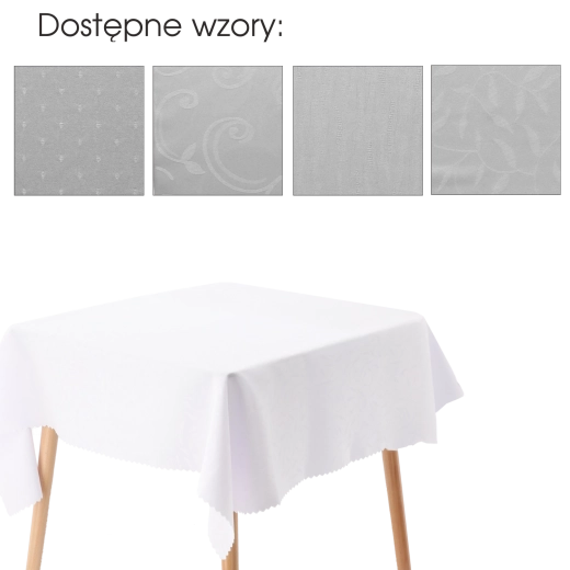 Bílý polyesterový ubrus 140 × 220 cm