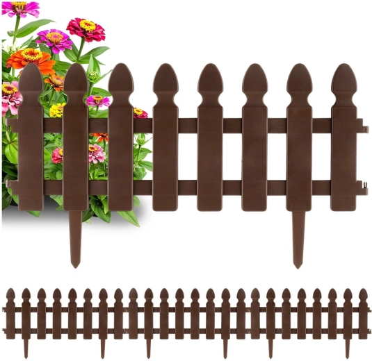 Zahradní okrajový plůtek hnědý 49 × 21 cm, sada 4 ks