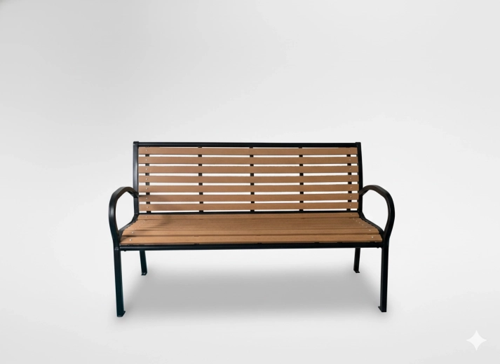 Zahradní lavice s imitací dřeva, hnědá 125 × 60 × 80 cm