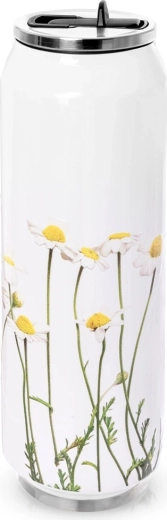 Termohrnek ve tvaru plechovky s květinami 700 ml