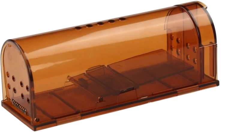 Humánní živolovná past na myši a krysy, průhledná, 17 × 6,2 × 6,4 cm, 2 ks