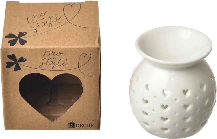 Porcelánová aromalampa Pro štěstí bílá 7 × 7 × 6 cm