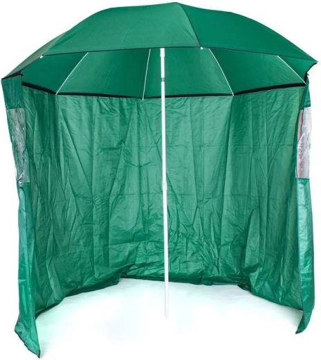 Zahradní slunečník se boční stěnou 230 cm – zelený