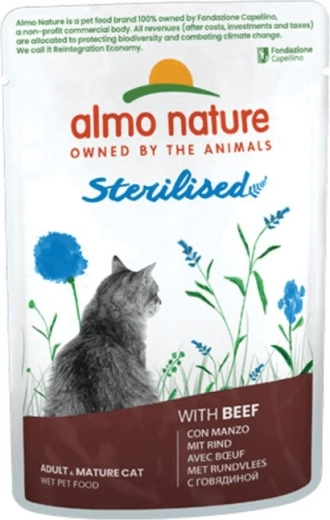 Almo Nature Holistic Sterilized Cat kapsička pro kastrované kočky hovězí 70 g