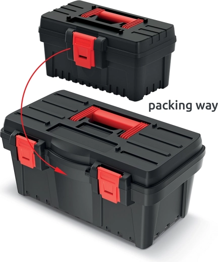 Sada kufrů na nářadí 2v1 Prosperplast DARK 50 + DARK 30, černá