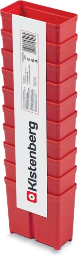 Sada plastových boxů na nářadí 10 ks, červené, stohovatelné