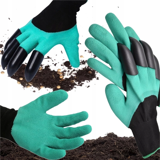 Zahradní rukavice s drápky pro rytí a sázení