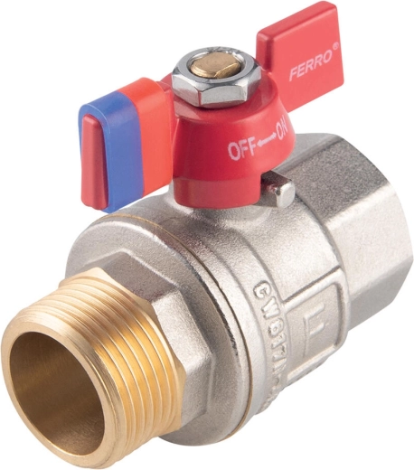 Kulový plnoprůtočný kohout s motýlkovou rukojetí 1/2″