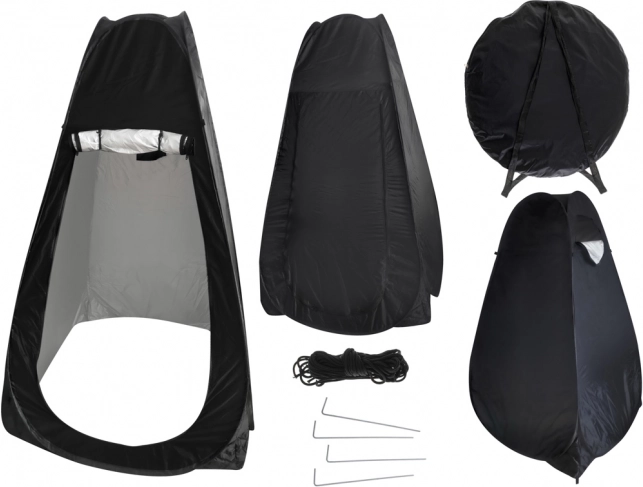 Samorozkládací soukromý stan na sprchu a převlékání, černý