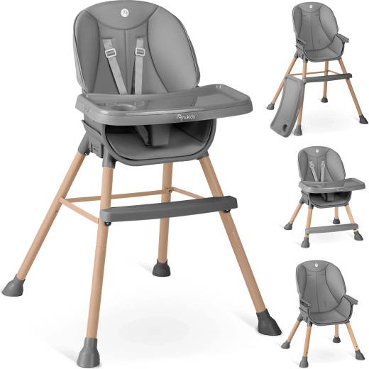 Jídelní židlička NUKIDO Tilo 3v1 šedá